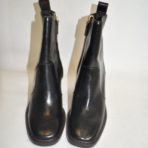 TORY BURCH SIERRA HEELED ANKLE BOOT PERFECT BLACK SQUARE 6.5 (2) (D22) - Picture 3 of 11